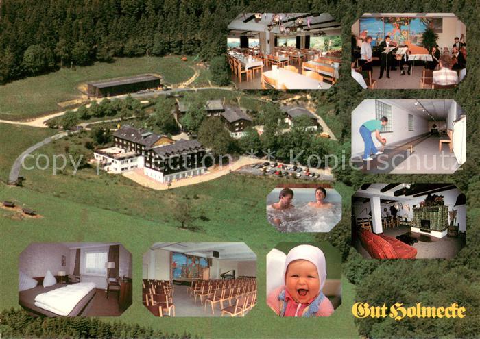 Ihmert Gut Holmecke Fliegeraufnahme Gastraeume Zimmer Kegelbahn Pool