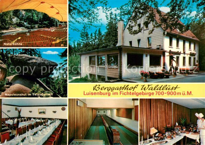 Luisenburg Berggasthof Waldlust Kegelbahn Naturbuehne Felsformation