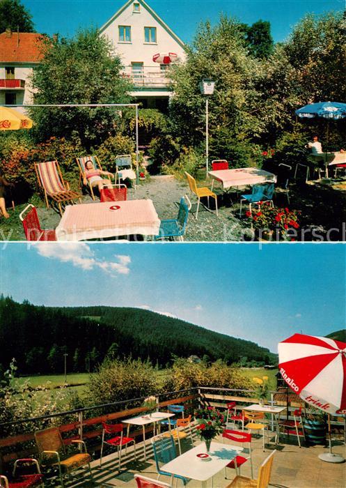 Steinwiesen Pension Muehlhans im Frankenwald Garten Terrasse