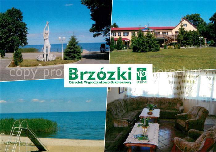 Brzozki Dorf an der Ostsee Promenade Statue Hotel