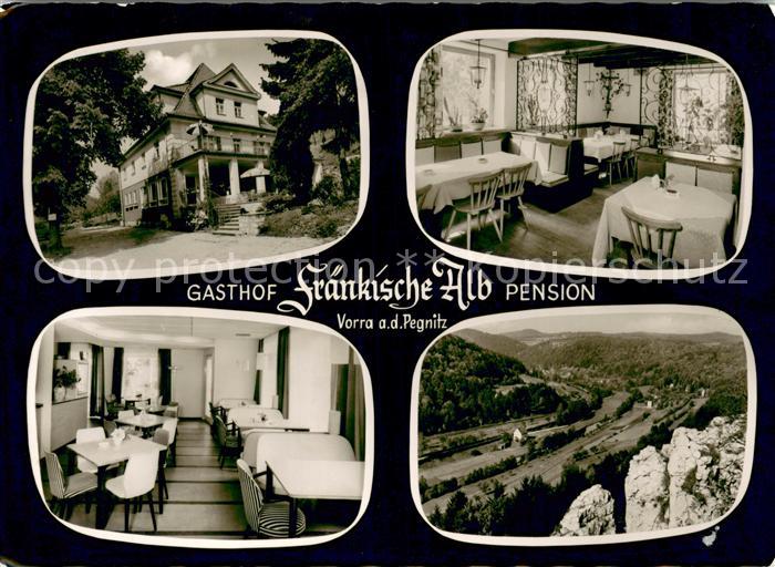 Vorra Pegnitz Gasthof Pension Fraenkische Alb Panorama Blick ins Tal