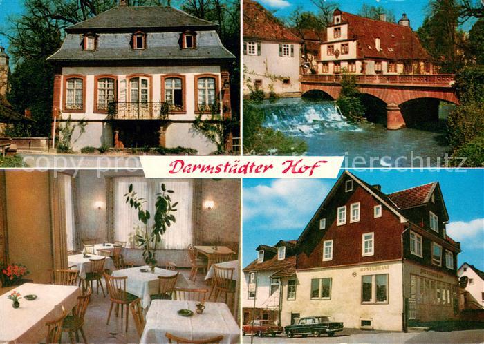 Steinbach Michelstadt Gasthaus Pension Darmstaedter Hof Gastraum Bruecke Wehr