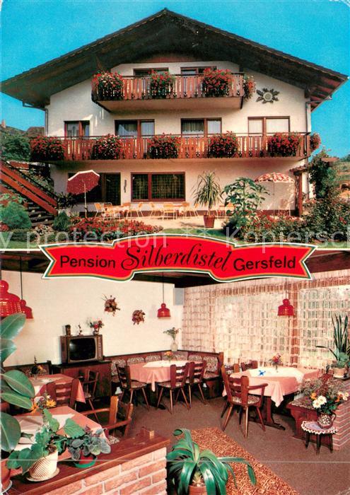 Gersfeld Rhoen Pension Silberdistel Gastraum Terrasse