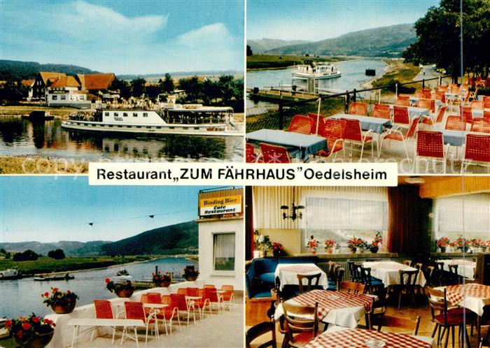 Oedelsheim Restaurant Zum Faehrhaus an der Oberweser Terrasse Fahrgastschiff