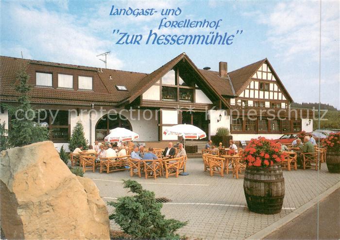Kleinlueder Landgast- und Forellenhof Zur Hessenmuehle Terrasse