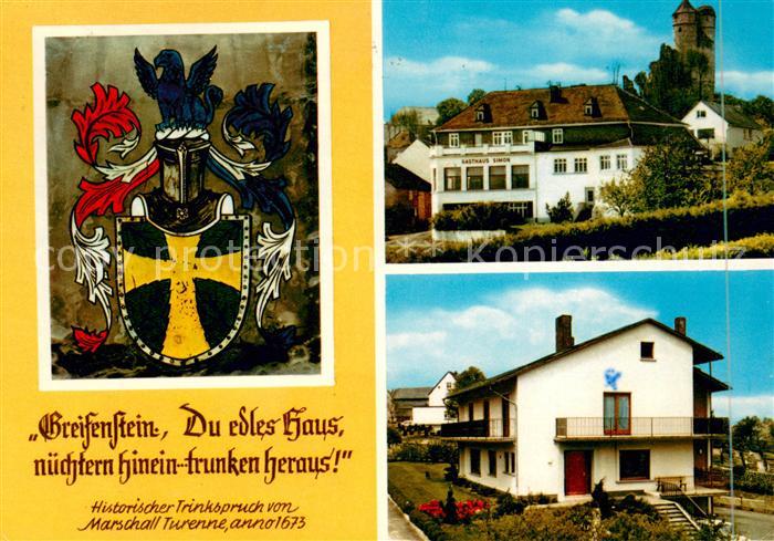 Greifenstein Hessen Gast- und Gaestehaus Simon Westerwald Wappen