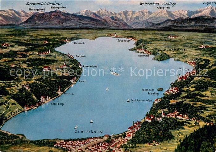 Starnbergersee Fliegeraufnahme