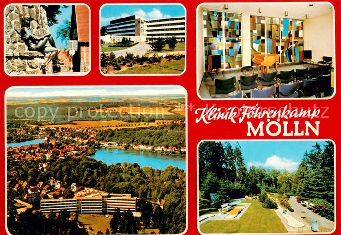 Moelln Lauenburg Klinik Foehrenkamp Fliegeraufnahme Musikzimmer Park Statue