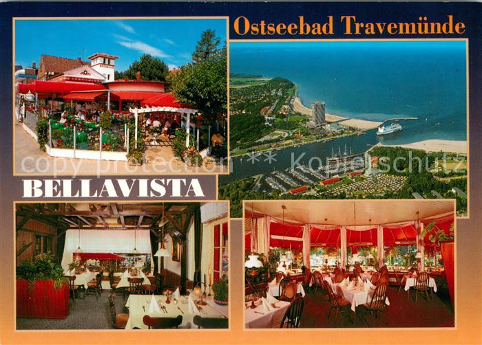 Travemuende Ostseebad Ristorante Pizzeria Bellavista Gastraeume Fliegeraufnahme