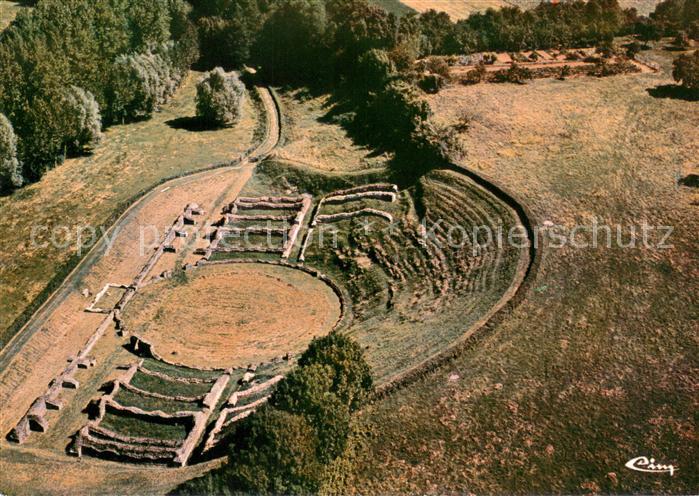 Sanxay Ruines Gallo Romaines Le theatre Vue aerienne
