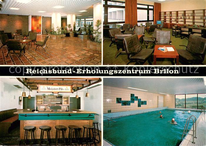 Brilon Hochsauerlandkreis NRW Reichsbund Erholungszentrum Gastraum Bar Hallenbad