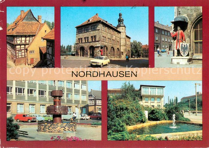 Nordhausen Thueringen Fachwerkhaus Barfuessergasse 6 Flohburg Rathaus Roland Sta
