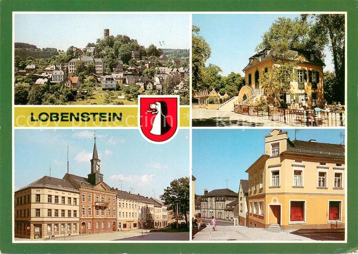 Lobenstein Bad Blick zum Alten Turm Parkpavillon Markt Rathaus Fussgaengerzone