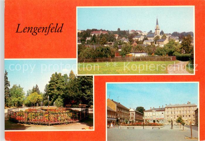 Lengenfeld Vogtland Ortsansicht mit Kirche Stadtpark Markt