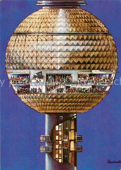 BERLIN  CITY Kugel des Fernseh- und UKW Turmes der Deutschen Post Hauptstadt der