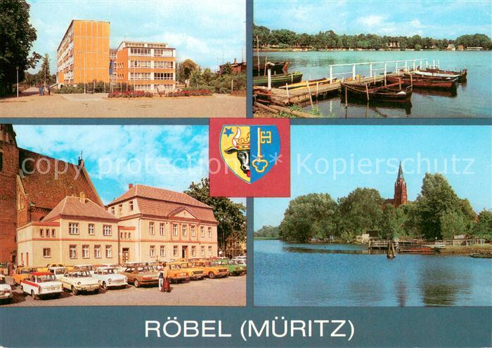 Roebel Mueritz R.-Sorge-Oberschule Promenade Rathaus Hafen Mecklenburgische Seen