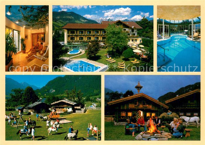 St Johann Pongau Hotel Lerch Swimming Pool Kinderspielplatz Lagerfeuer