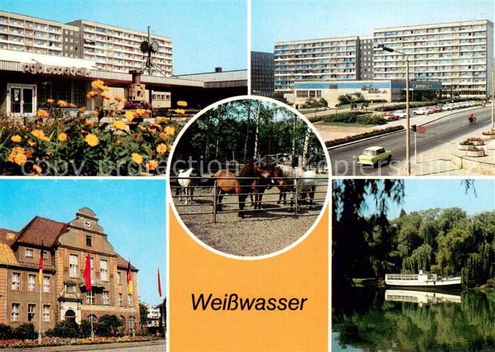 Weisswasser Oberlausitz Wohnkomplex am Wasserturm Kaufhaus Tiergarten Rathaus Ja