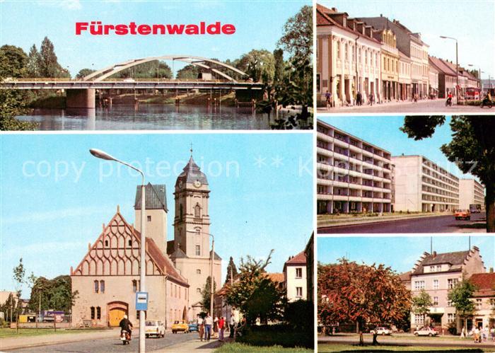 Fuerstenwalde Spree Spree Bruecke Rathaus Dom Muehlenstrasse Ernst Thaelmann Str