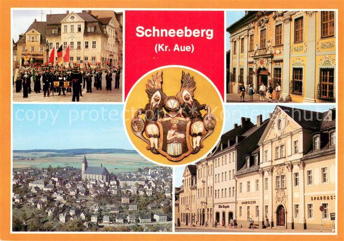 Schneeberg Erzgebirge Musikkorps der Bergstadt Museum Wappen Ernst Schneller Pla