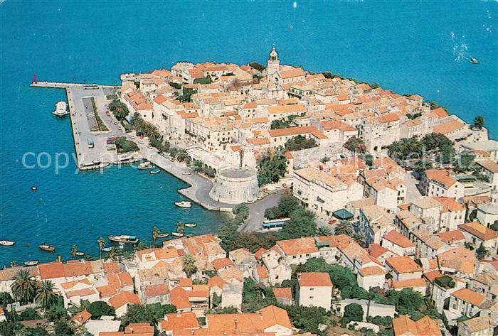 Korcula Altstadt Halbinsel Fliegeraufnahme