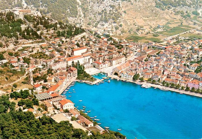 Hvar Kuestenort Fliegeraufnahme