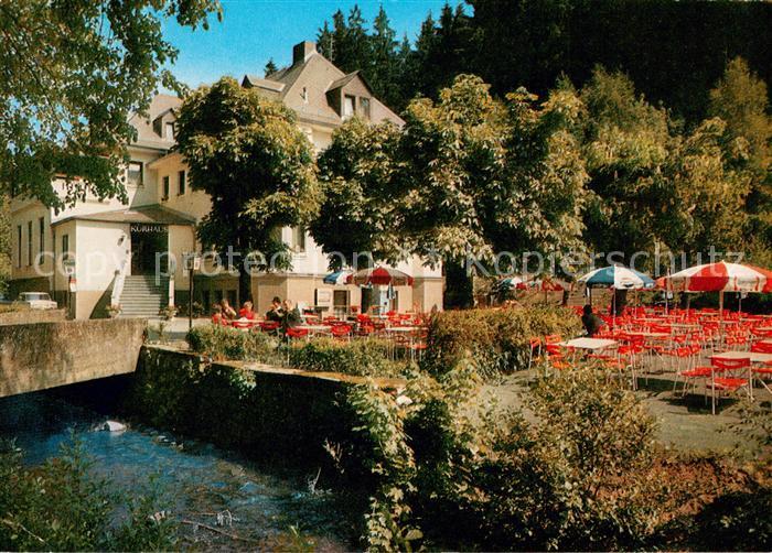 Wirsberg Kulmbach Bayern Kurhaus Restaurant Terrasse Partie am Bach