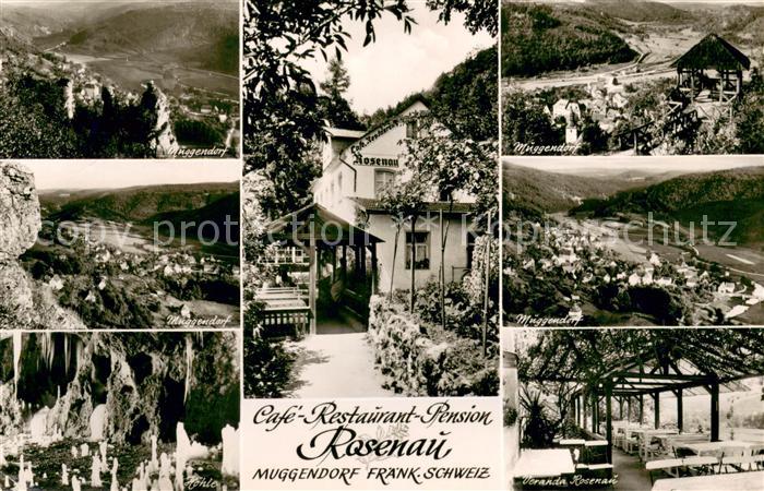 Muggendorf Fraenkische Schweiz Cafe Restaurant Pension Rosenau Panorama Terrasse
