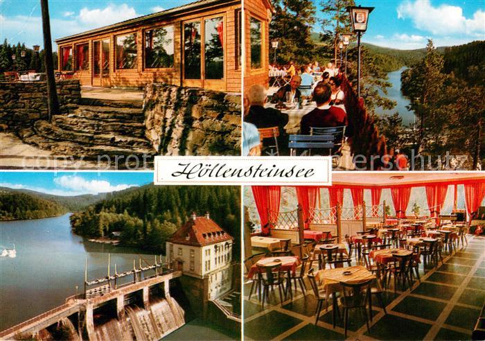 Hoellensteinsee Ausflugsgaststaette Seeblick Terrasse Staumauer Gastraum
