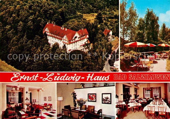 Bad Salzhausen Ernst Ludwig Haus Fliegeraufnahme Terrasse Gastraeume