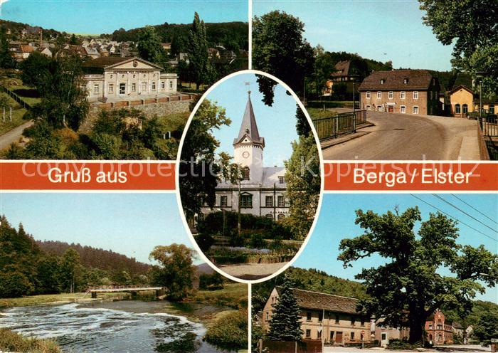 Berga Elster Klubhaus der DSF Gaststaette Zollhaus Rathaus Elsterpartie Eiche