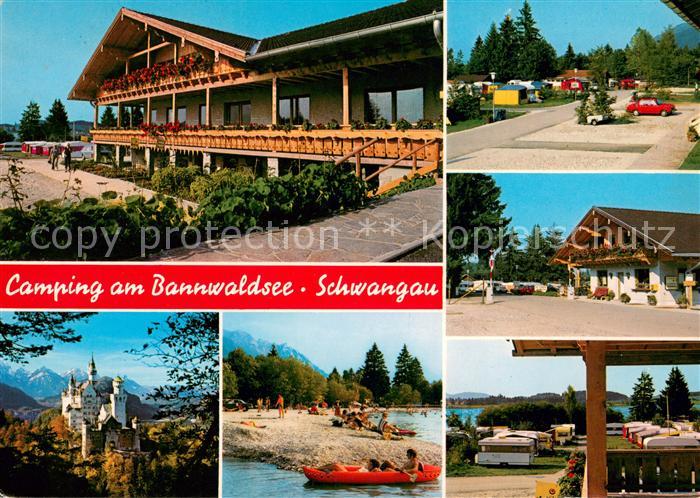 Schwangau Camping am Bannwaldsee Teilansichten Schloss Neuschwanstein