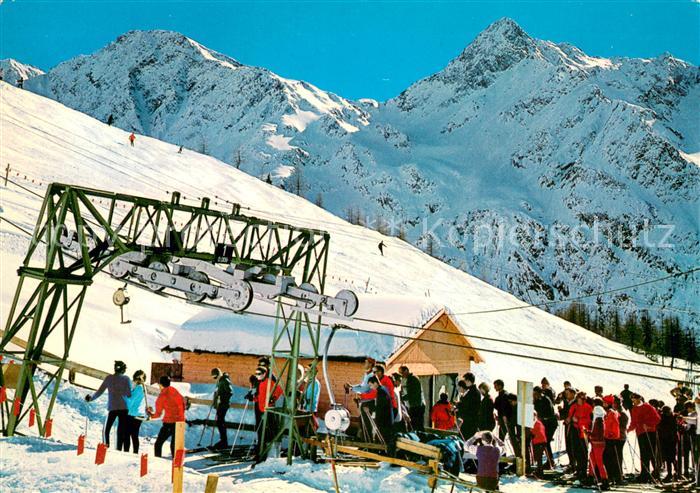 St Jakob Defereggen Schiparadies Brunnalm Moserberglift mit Rot und Weissspitze