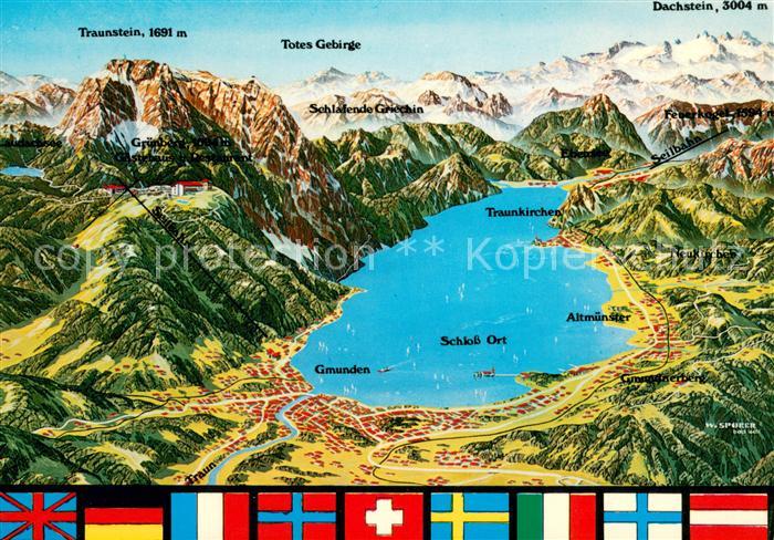 Traunsee Panoramakarte