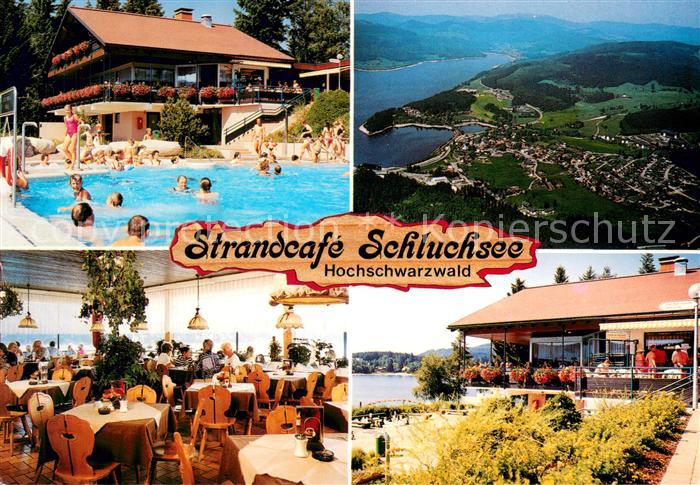 Schluchsee Strandcafe Schluchsee Schwimmbad Gastraum Fliegeraufnahme