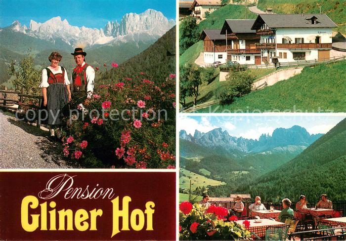 St Zyprian Pension Gliner Hof Terrasse Trachtenpaar