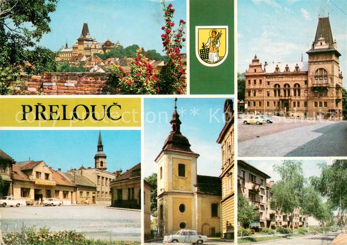 Prelouc Celkovy pohled Lidova knihovna a muzeum na namesti Rude armady Kulturni