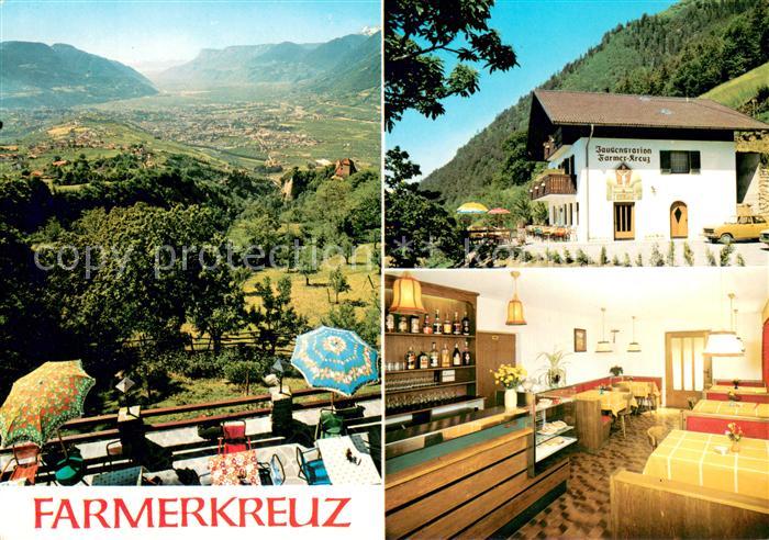 Dorf Tirol Pension Cafe Farmerkreuz Jausenstation Panorama