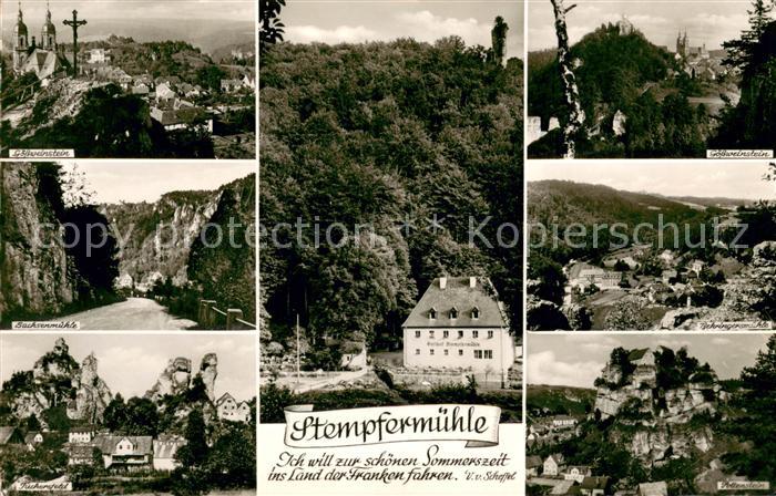 Goessweinstein Gasthof Pension Stempfermuehle Ortsblick Sachsenmuehle Tuechersfe