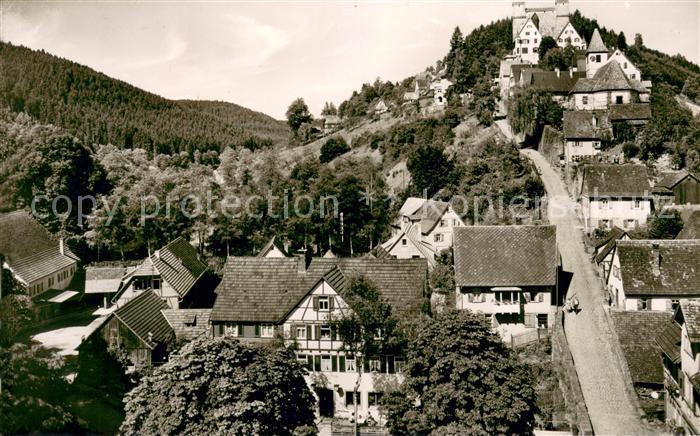 Berneck Altensteig Ortsansicht mit Gasthaus Pension zum Roessle