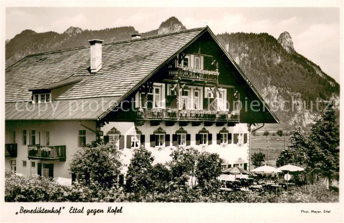 Ettal Cafe Pension Benediktenhof mit Kofel