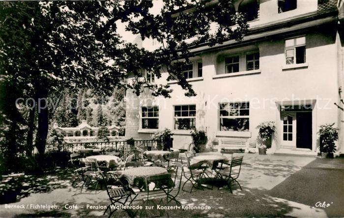 Berneck Fichtelgebirge Cafe Pension Wallenrode Gartenterrasse