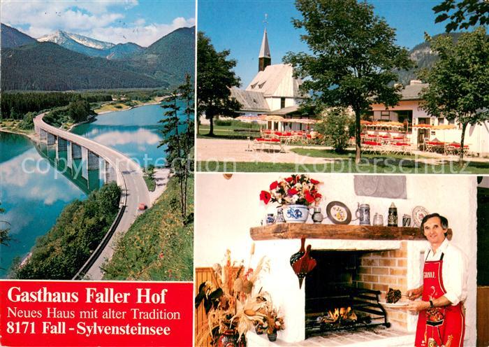 Sylvensteinsee Lenggries Gasthaus Fallerhof Kaminzimmer Terrasse