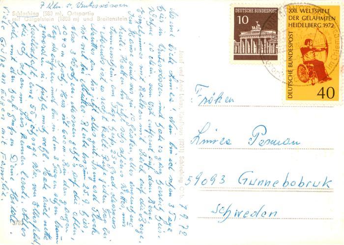 Schleching Ortspartie mit Blick zum Geigelstein und Breitenstein Bayerische Vora