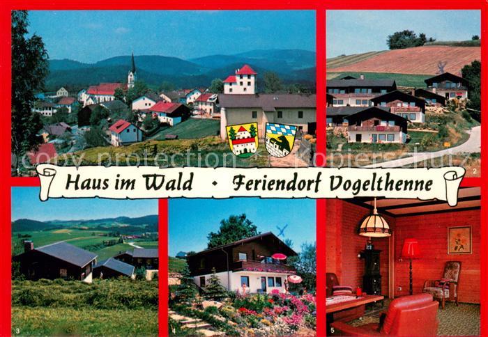 Taufkirchen Muenchen Feriendorf Vogelthenne Haus im Wald Ortsansicht mit Kirche