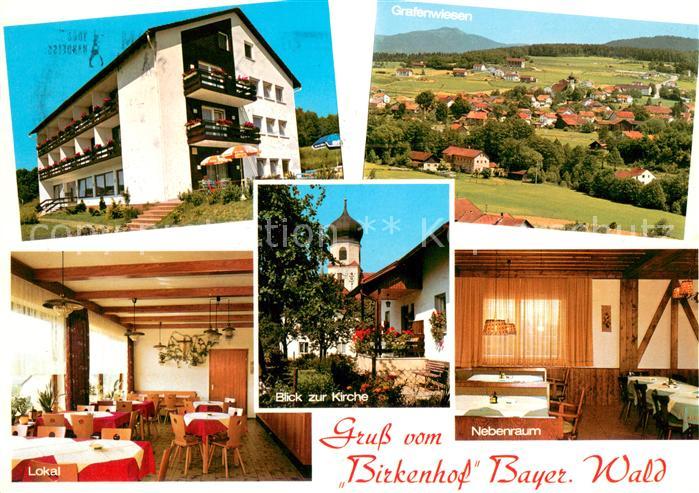 Grafenwiesen Cafe Pension Birkenhof Lokal Kirche Panorama Bayerischer Wald