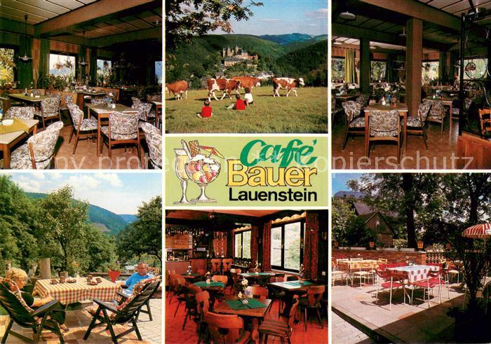 Lauenstein Oberfranken Cafe Bauer Gastraum Terrasse Naturpark Frankenwald