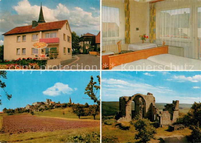 Altenstein Hassberge Gaestehaus Pension Grass Landschaftspanorama Burgruine