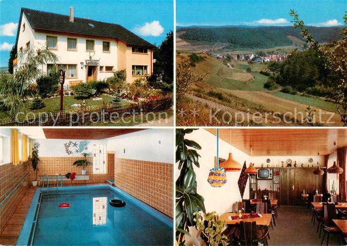 Rengershausen Frankenberg Eder Pension Haus Nuhnetal Hallenbad Restaurant Landsc