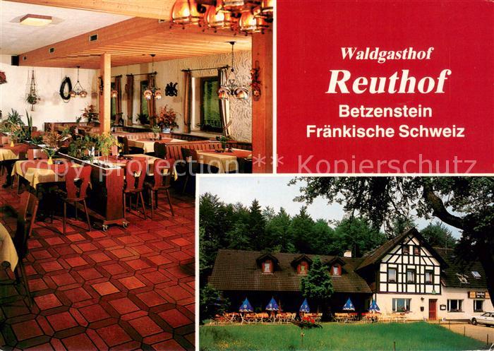 Betzenstein Waldgasthof Reuthof Restaurant Terrasse Fraenkische Schweiz